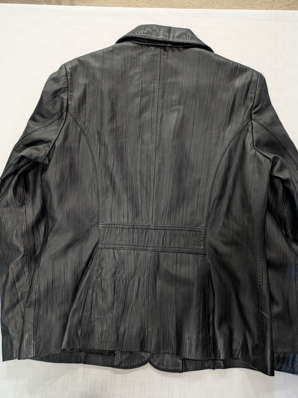 Cabela's Black Genuine Leather Textured Whipstitch Blazer Jacket Sz M, NWOT - Picture 7 of 10